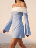 Vestido Adara · Cruzado Bicolor de Manga Larga