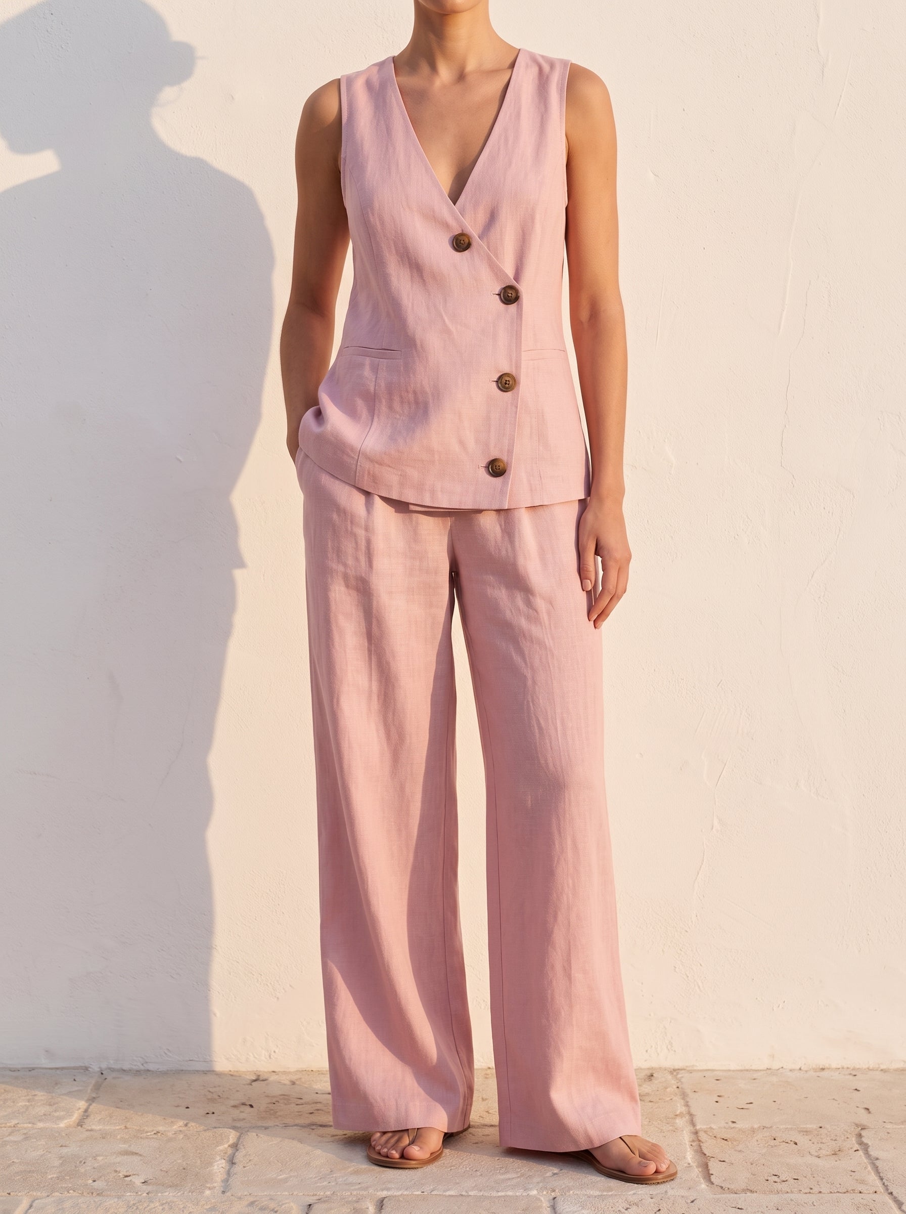 Modelo con el Conjunto Formentera completo al aire libre