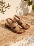 Sandalia Portofino · Piel Natural con Hebilla
