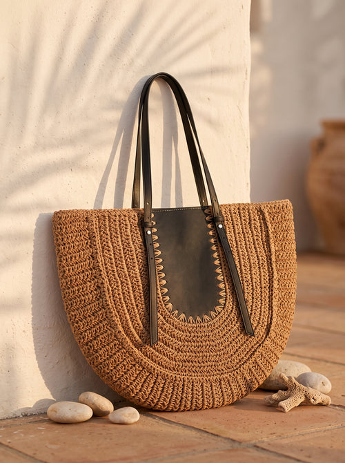 Bolso de hombro semicirculo tejido Cala de Aleracor